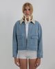 Imagen de la chaqueta Kahyun en denim lavado claro