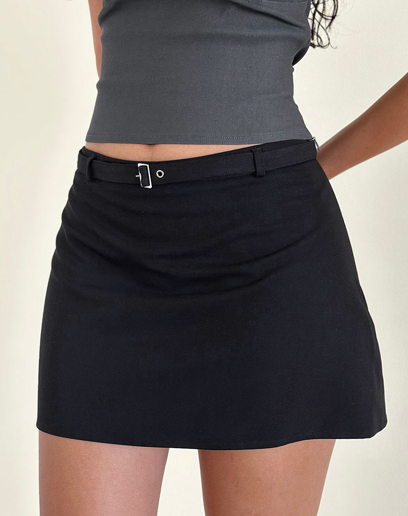 Imagen de Kaimar Minifalda con cinturón en negro