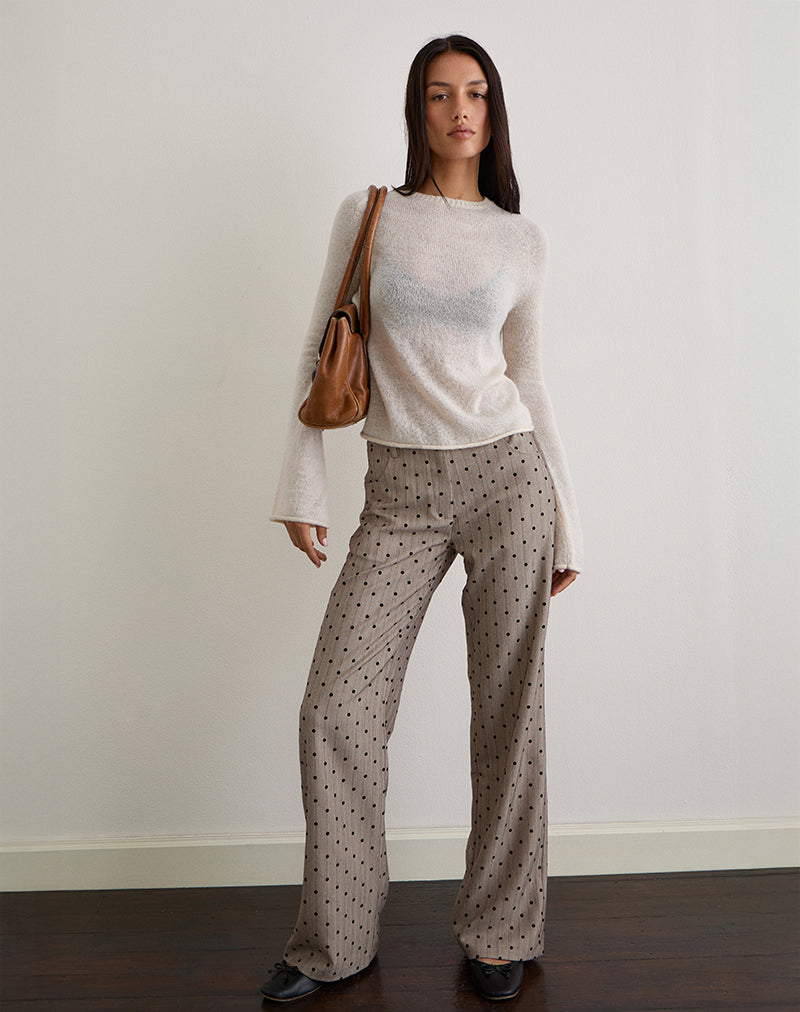 Imagen de Kaleo Roll Edge Jumper in Knit Ecru