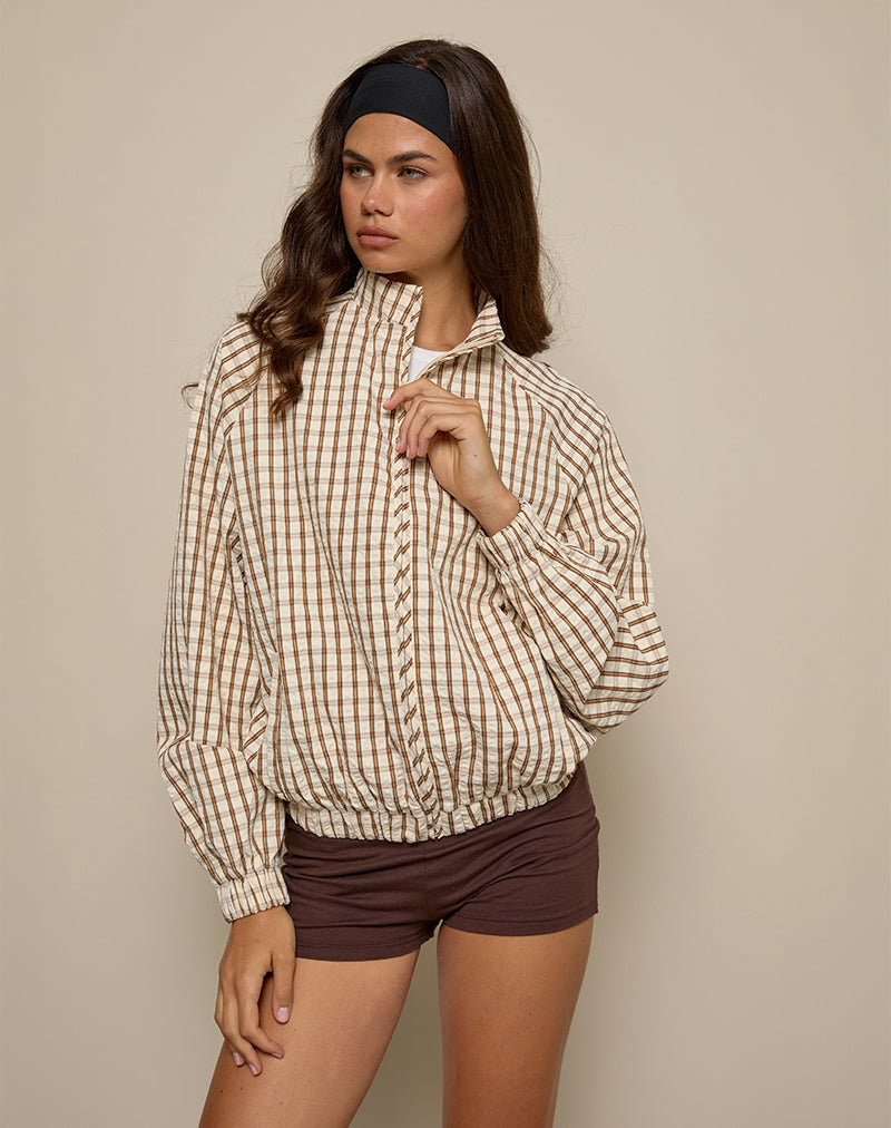 Chaqueta Kalle de cuadros marrones
