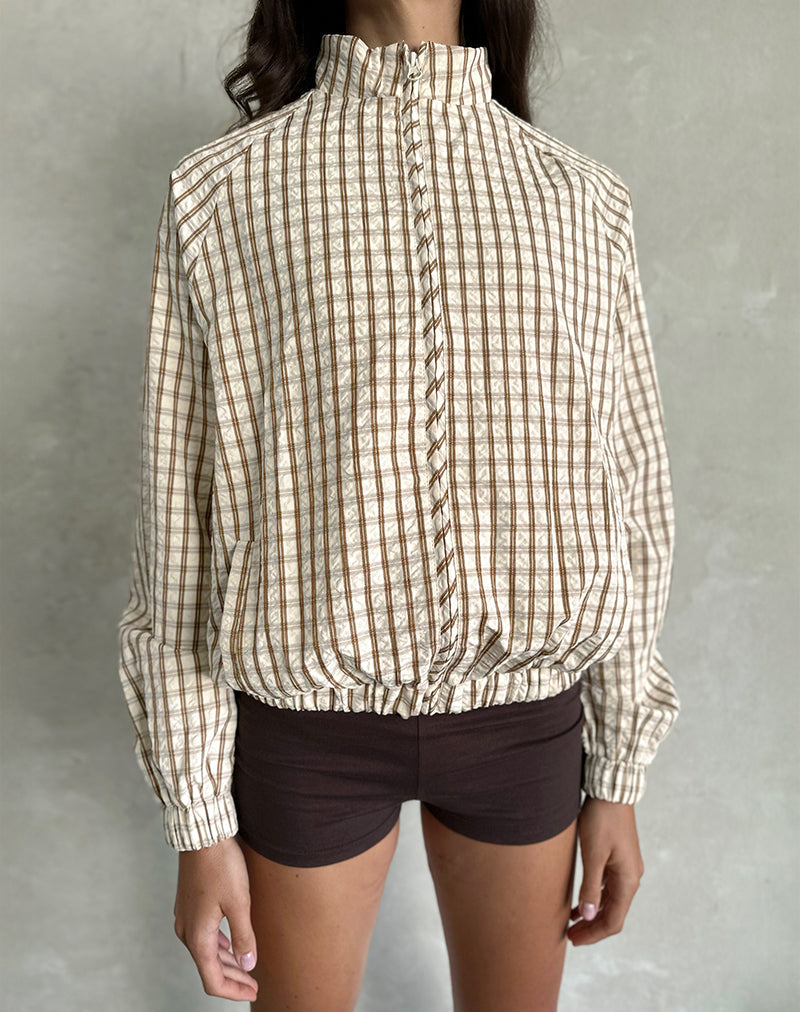 Chaqueta Kalle de cuadros marrones