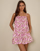 Imagen del minivestido Kamalani en flor rosa