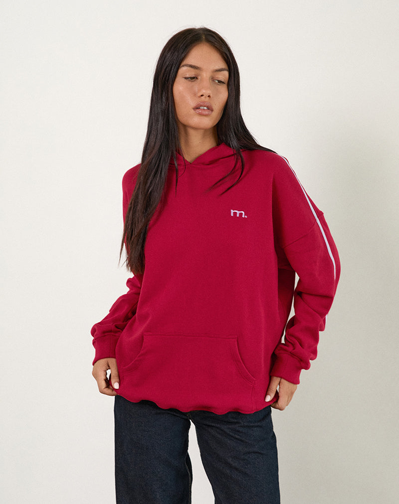 Sudadera con capucha Kamari en rojo adrenalina con bordado Violeta M