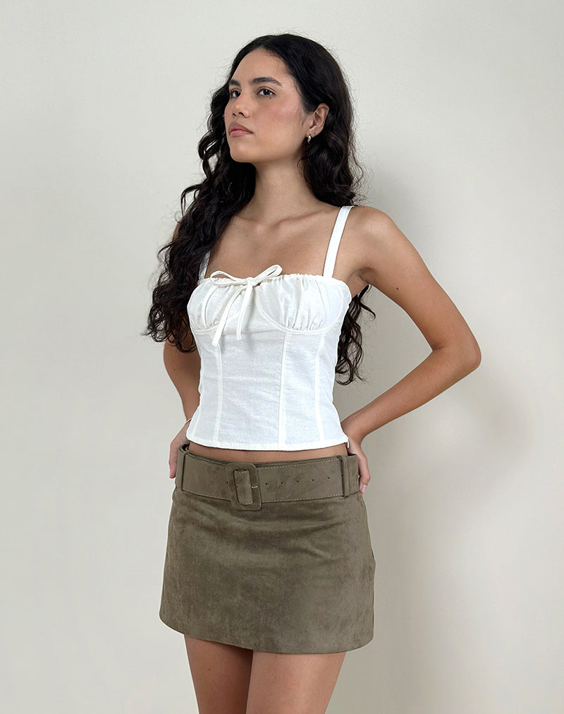 Cami Top Kamden en Lino Marfil