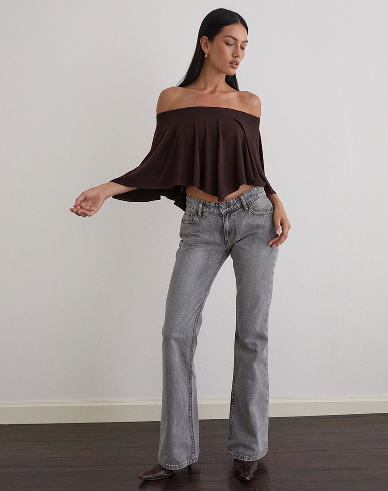 Imagen de Kanela Slouch Poncho en Jersey Chocolate amargo