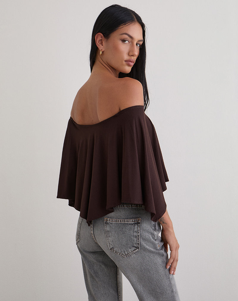 Imagen de Kanela Slouch Poncho en Jersey Chocolate amargo