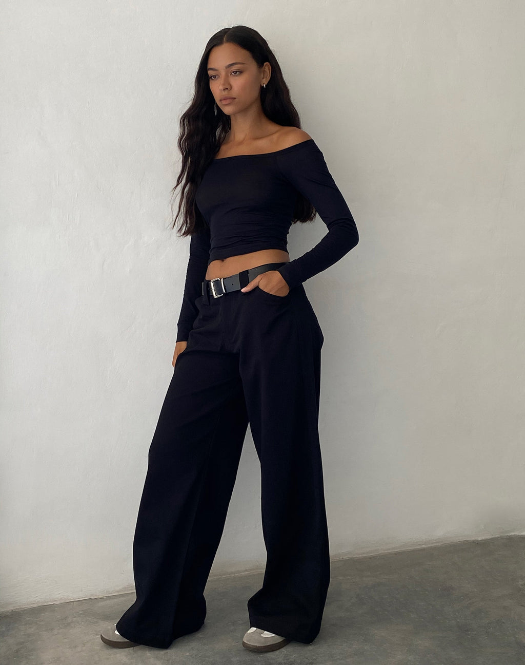 Pantalón Kaomy de pata ancha en negro