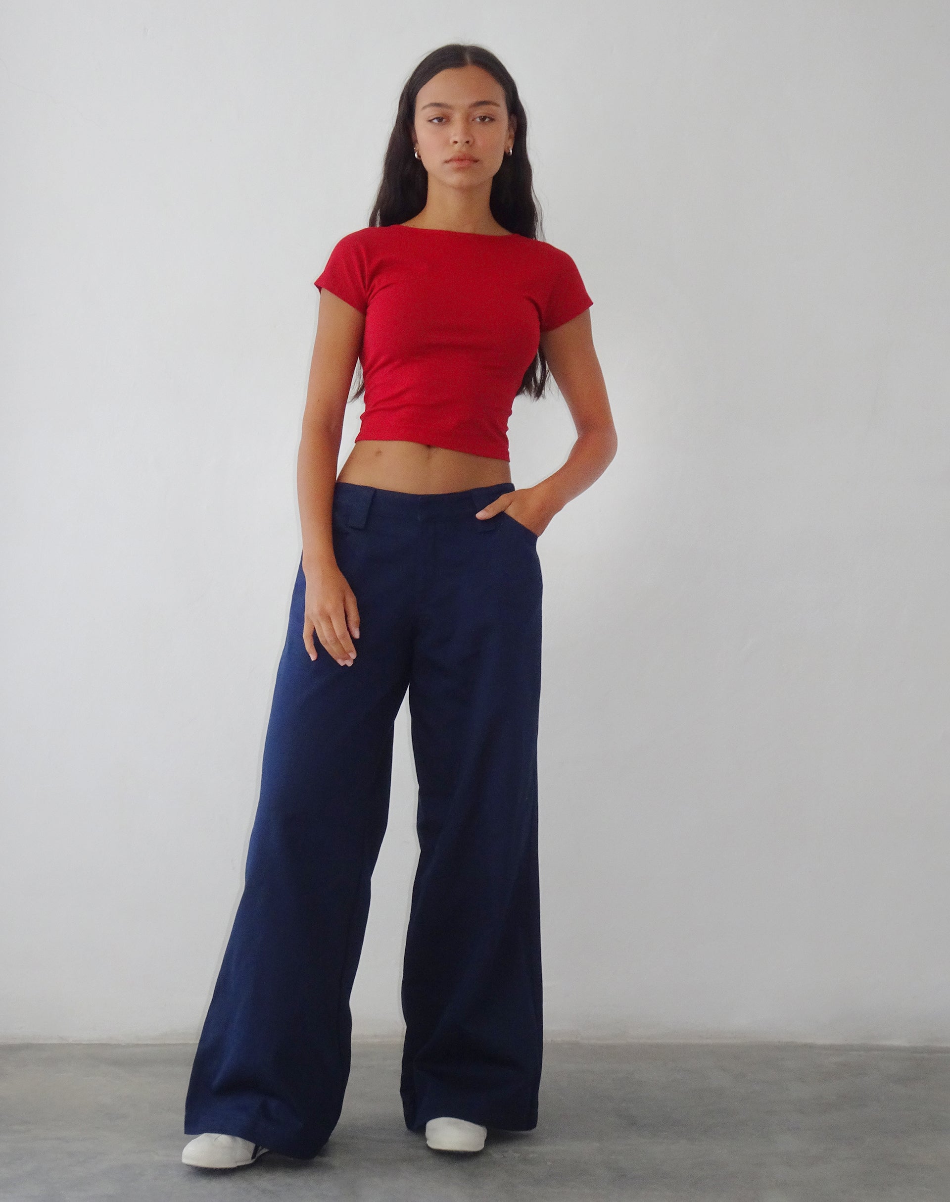 Imagen de Kaomy Pantalón de pierna ancha en azul marino