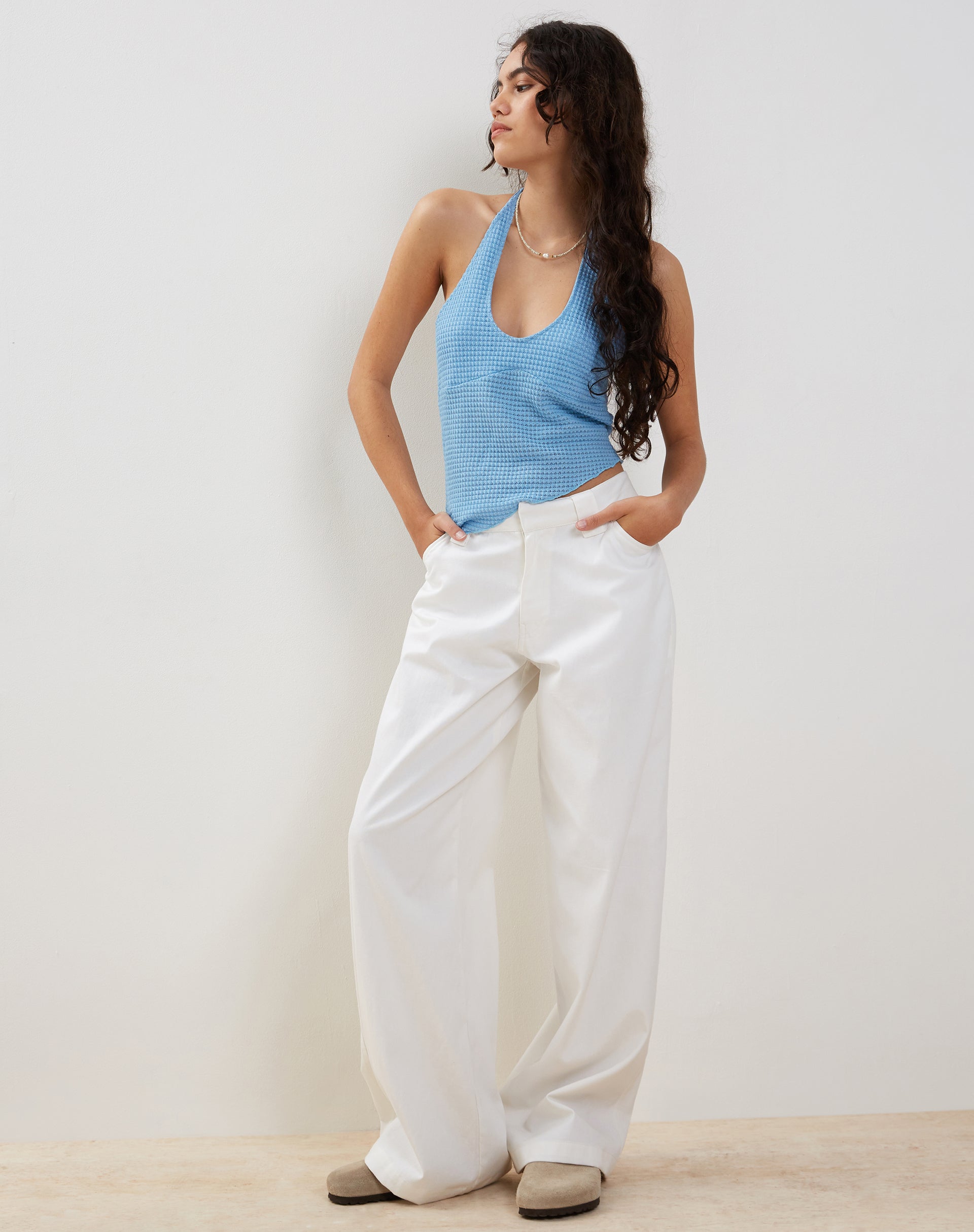 Imagen de Kaomy Wide Leg Trouser en blanco