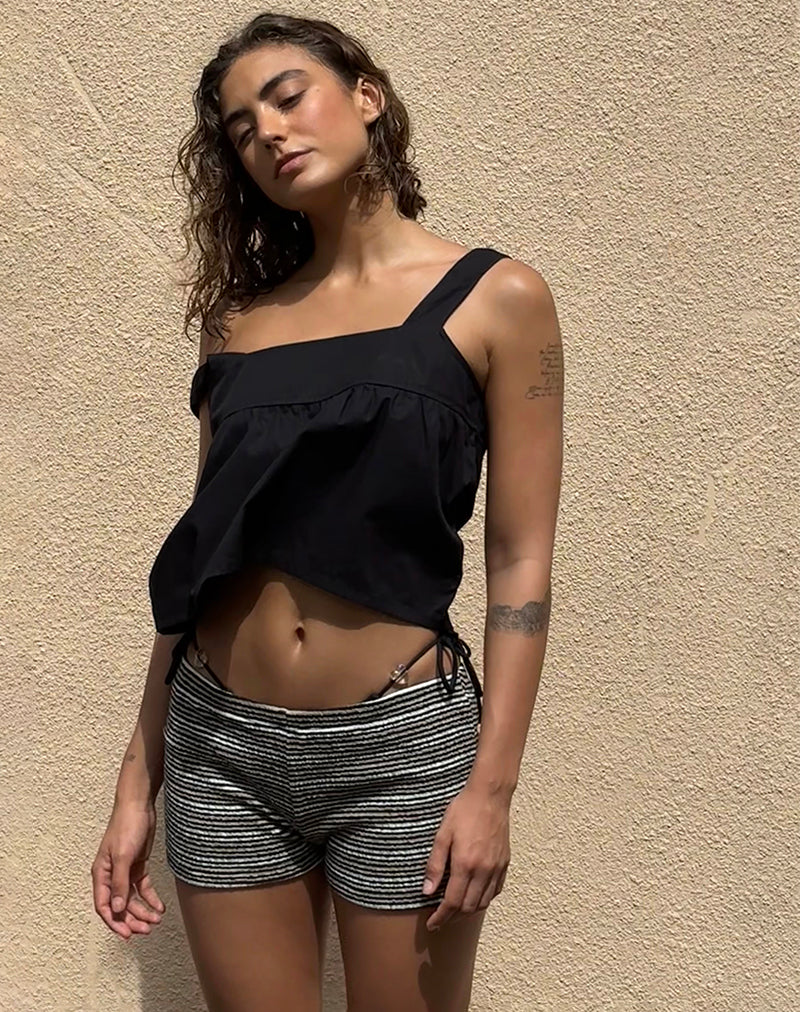 Imagen de Karana Peplum Top de popelina Negro