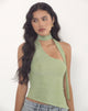 Imagen de Karasi Tie Neck Top in Shimmer Lurex Green