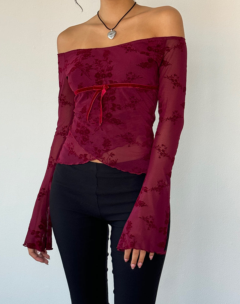 Imagen de Kareena Top en Botanical Flower Granate