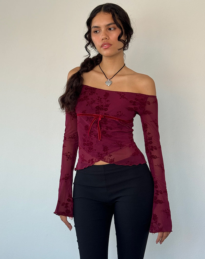 Imagen de Kareena Top en Botanical Flower Granate