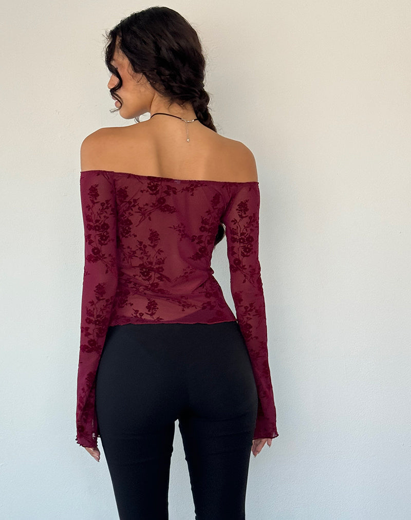 Imagen de Kareena Top en Botanical Flower Granate