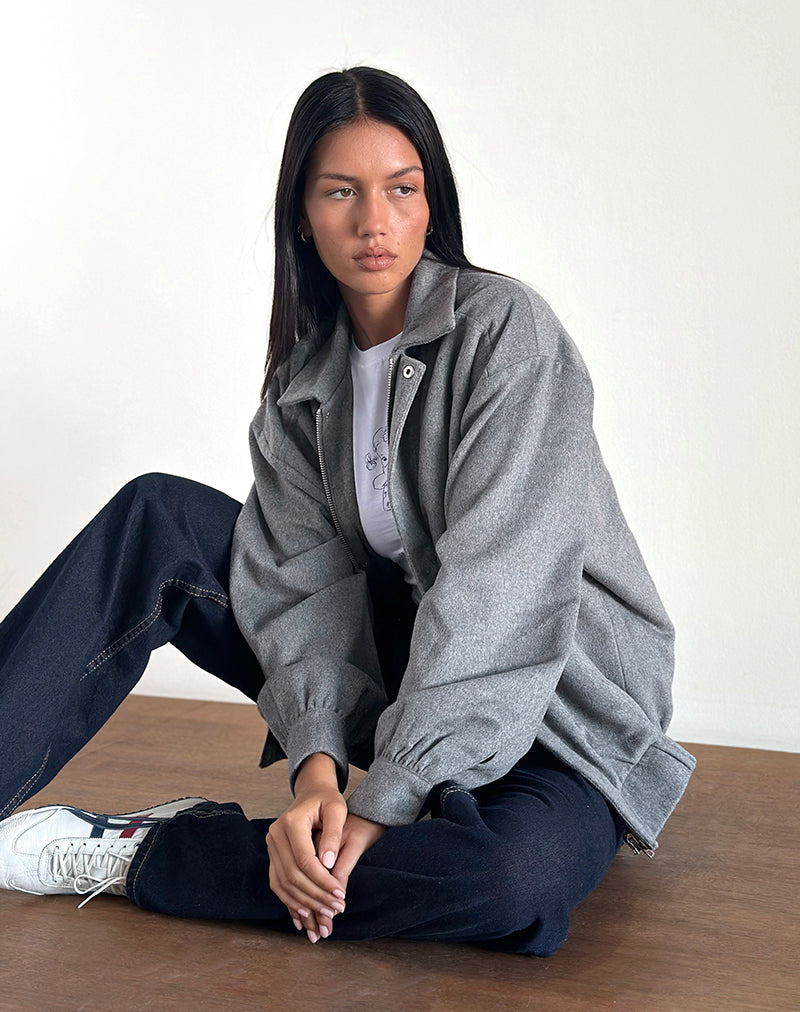 Imagen de la chaqueta Karinta de lana marga gris