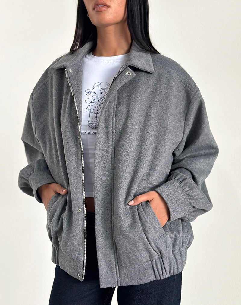 Imagen de la chaqueta Karinta de lana marga gris