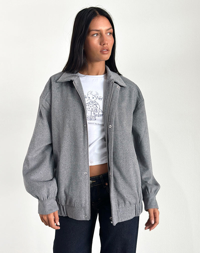 Imagen de la chaqueta Karinta de lana marga gris