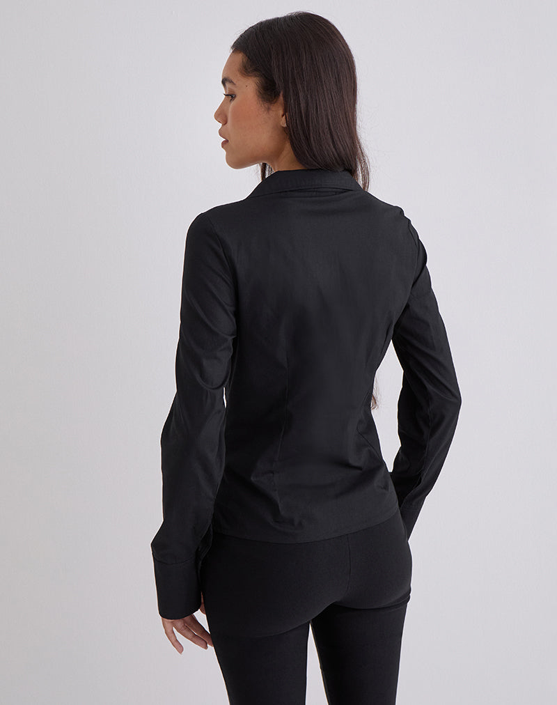 Image of Karis Shirt in Poplin Black
