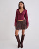 Image of Tylan Mini Skirt in Chiffon Royal Paisley Burgundy