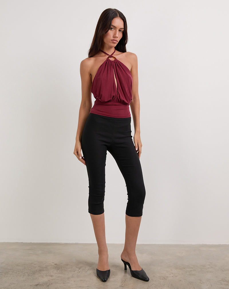 Imagen de Karise Top en Cupro Rojo Oscuro