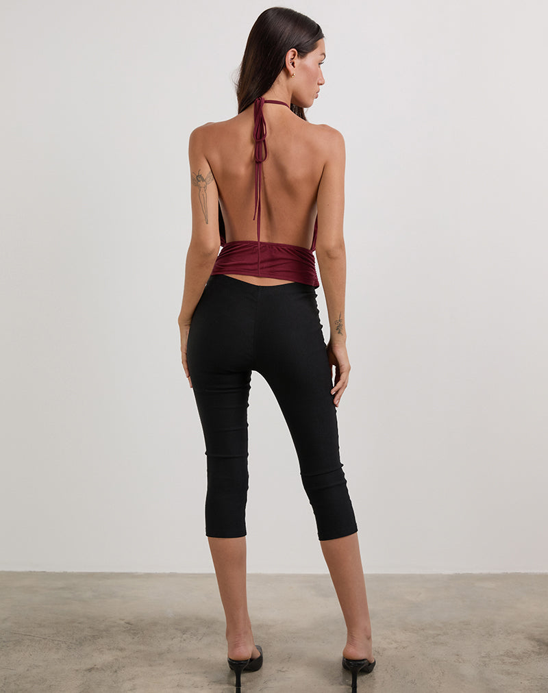 Imagen de Karise Top en Cupro Rojo Oscuro