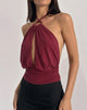Imagen de Karise Top en Cupro Rojo Oscuro