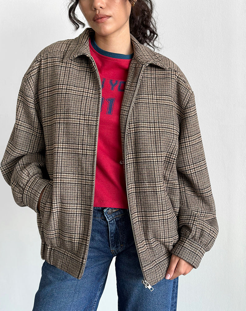 Chaqueta Kassira de cuadros marrones