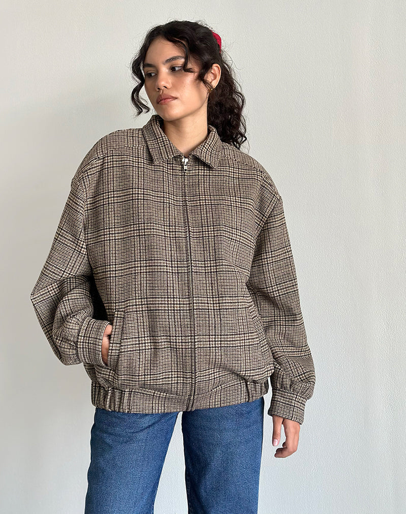 Imagen de la chaqueta Kassira de cuadros marrones tonales