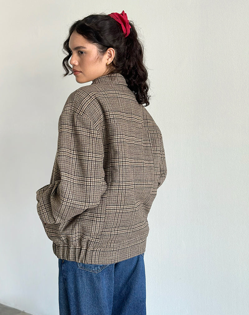 Imagen de la chaqueta Kassira de cuadros marrones tonales