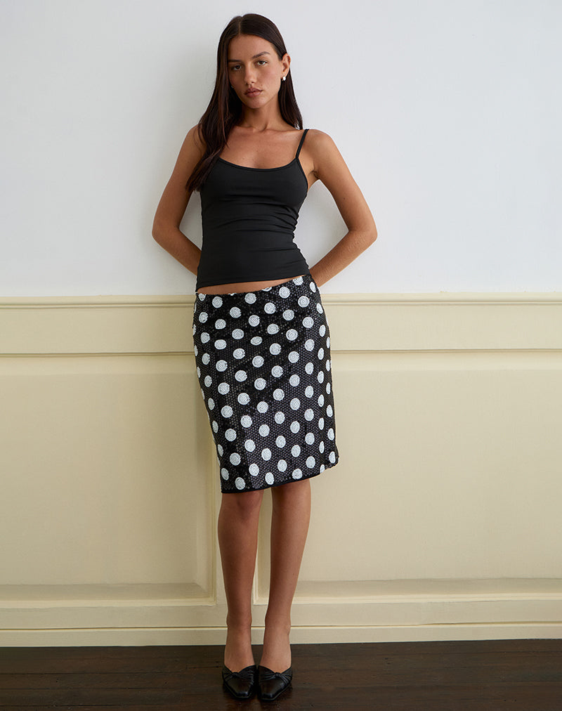 Imagen de Kavivi Falda Midi en Lentejuelas Monocromo