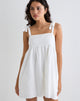 Imagen de Kayla Mini Vestido con Cuello en Lino Marfil