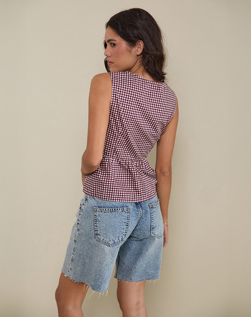 Imagen de Kayvata Top en Mini Gingham Vino