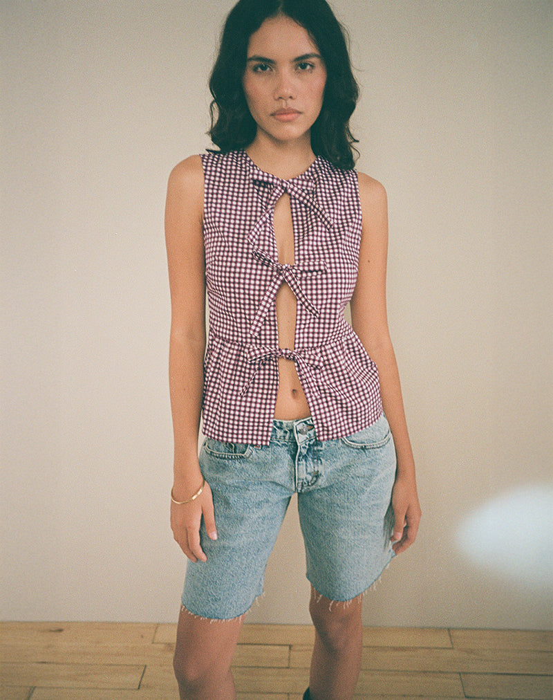 Imagen de Kayvata Top en Mini Gingham Vino