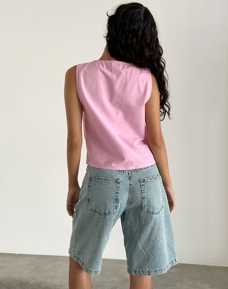 Imagen de Kayve Tie Front Top in Flamingo Pink