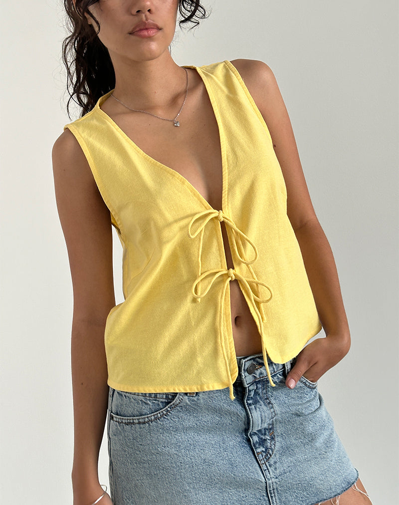 Imagen de Kayve Tie Front Top in Lemonade
