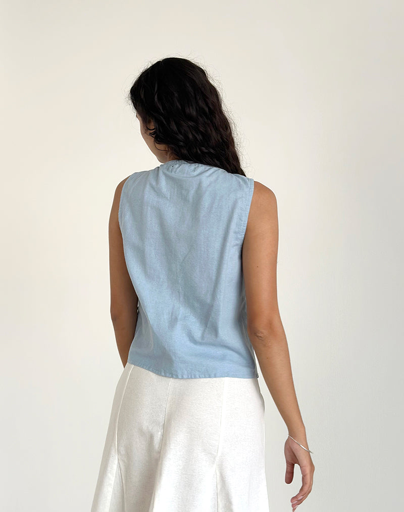Imagen de Kayve Tie Front Top in Nantucket Blue