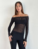 Imagen de Kazi Bardot Top en negro arrugado