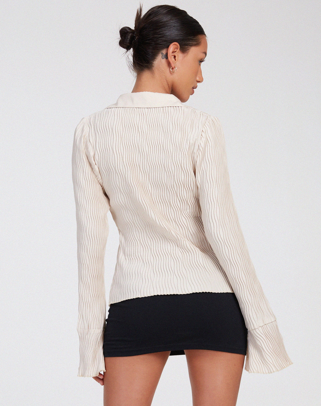Camisa Keani Beige arrugado