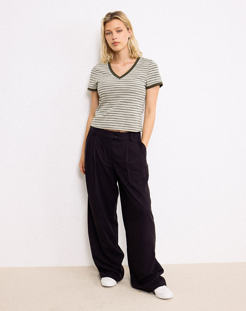 Imagen de Keiko Top en Jersey a Rayas Tonal Marrón