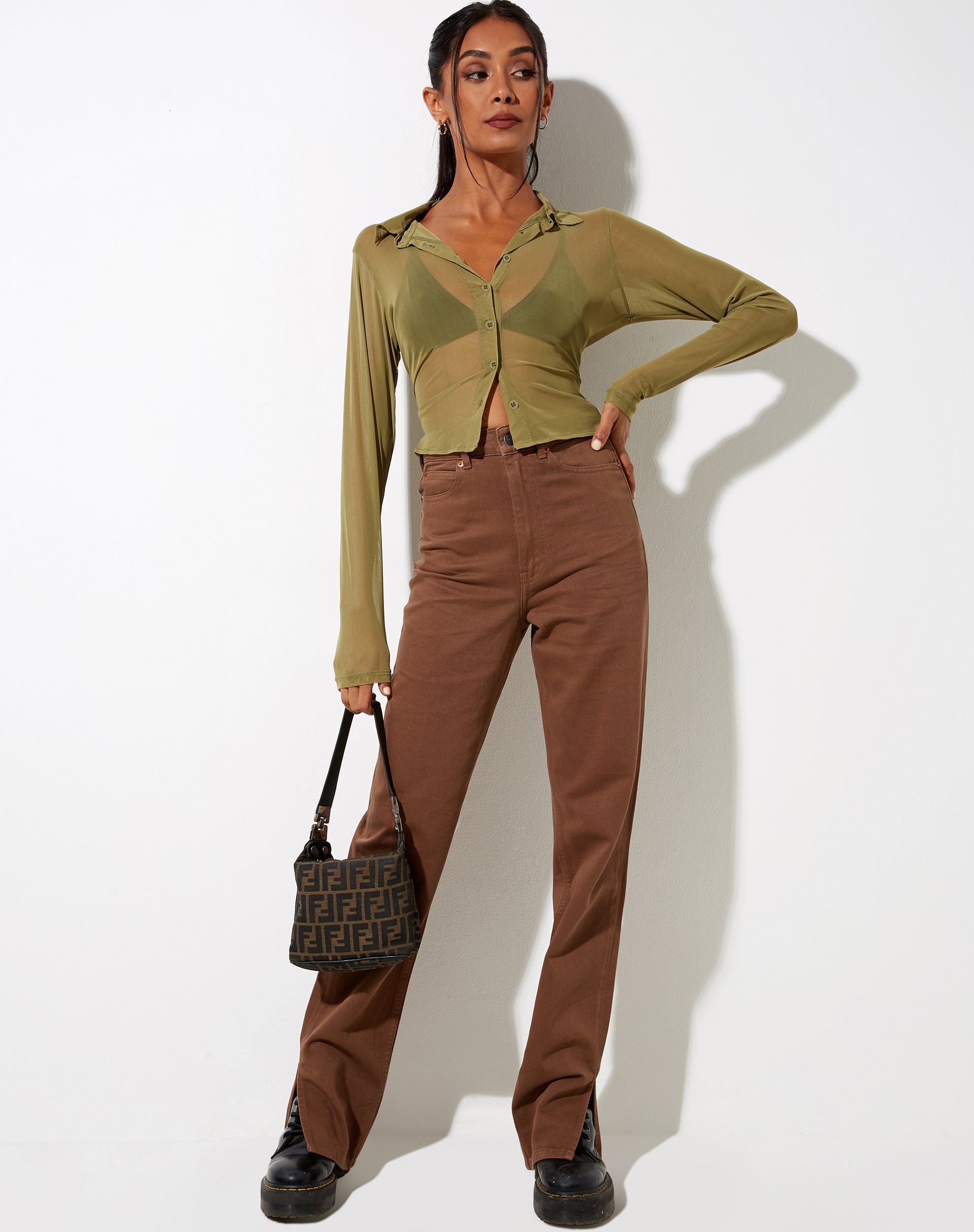 Imagen de la camisa Kelly en Mesh Oliva