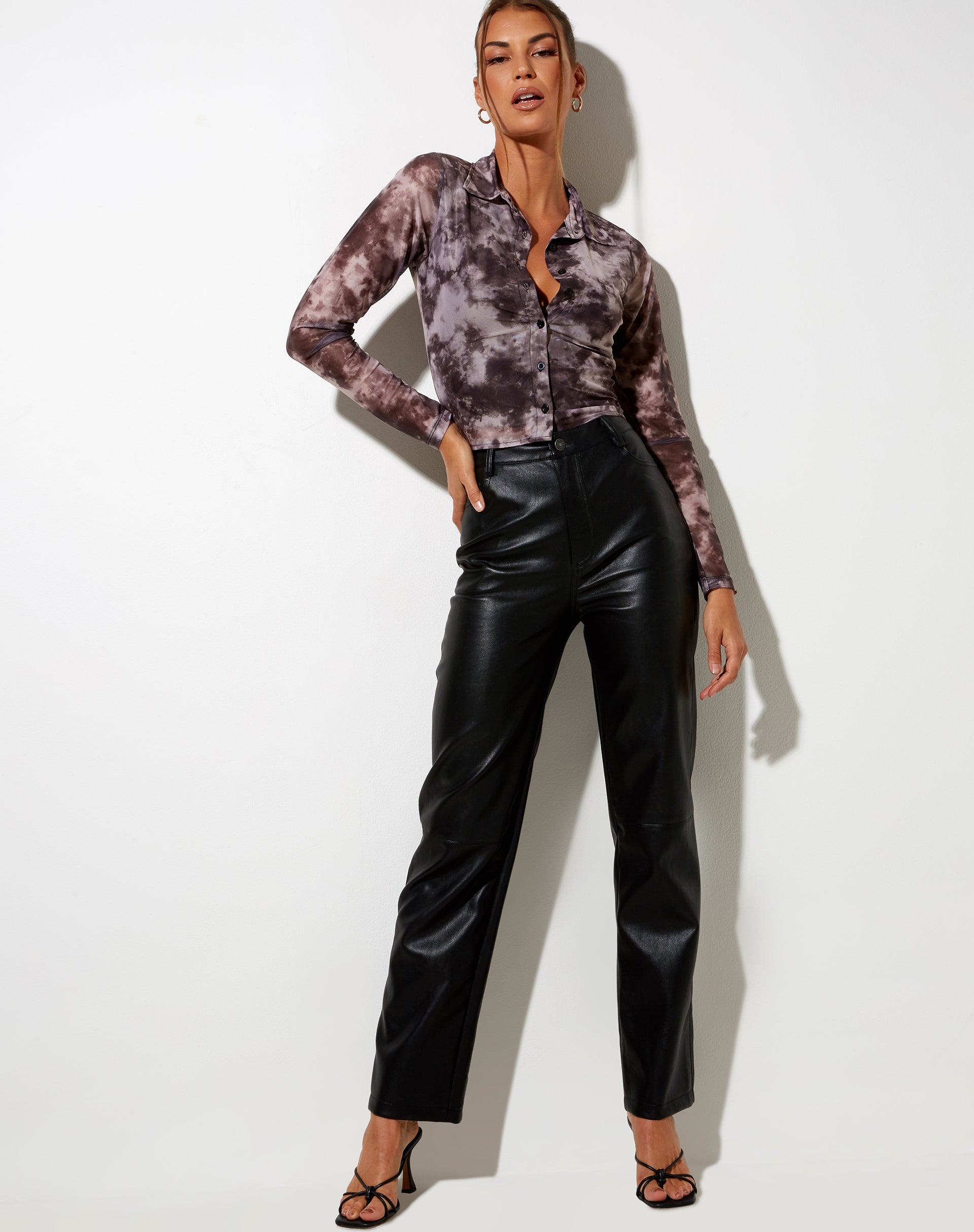 Imagen de Camisa Kelly en Malla Smoke Negro Gris