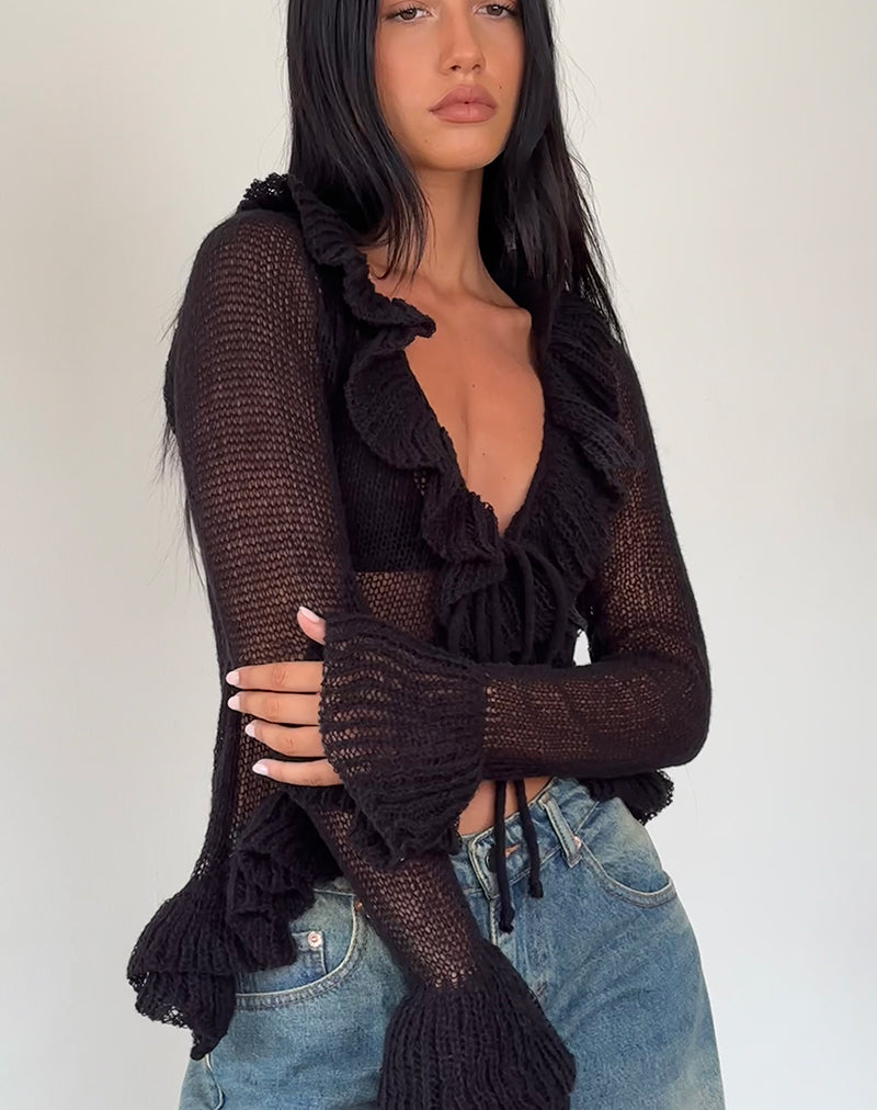 Imagen de Kendra Ruffle Cardi en Negro