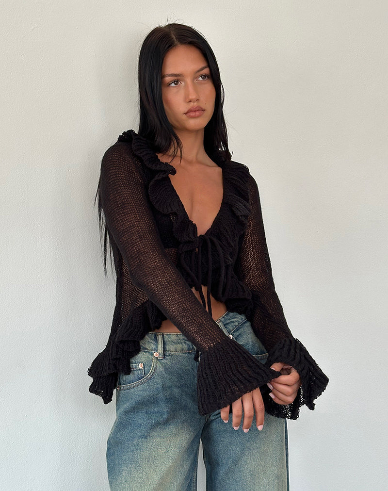 Imagen de Kendra Ruffle Cardi en Negro