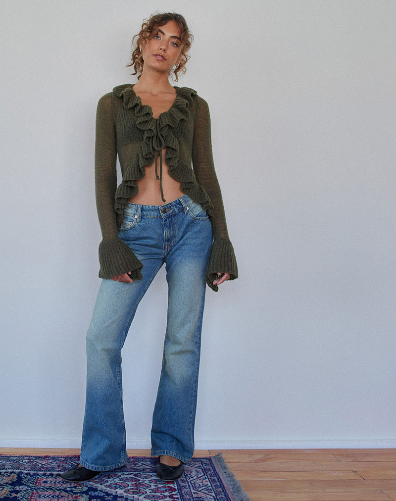 Imagen de Kendra Ruffle Cardi en Khaki