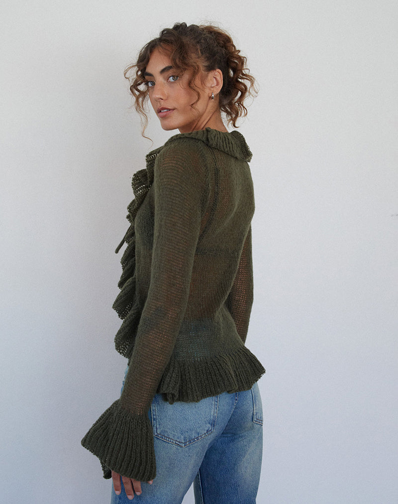 Imagen de Kendra Ruffle Cardi en Khaki