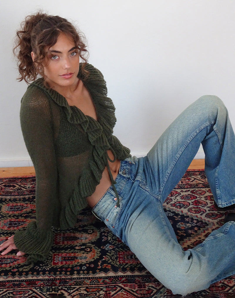 Imagen de Kendra Ruffle Cardi en Khaki