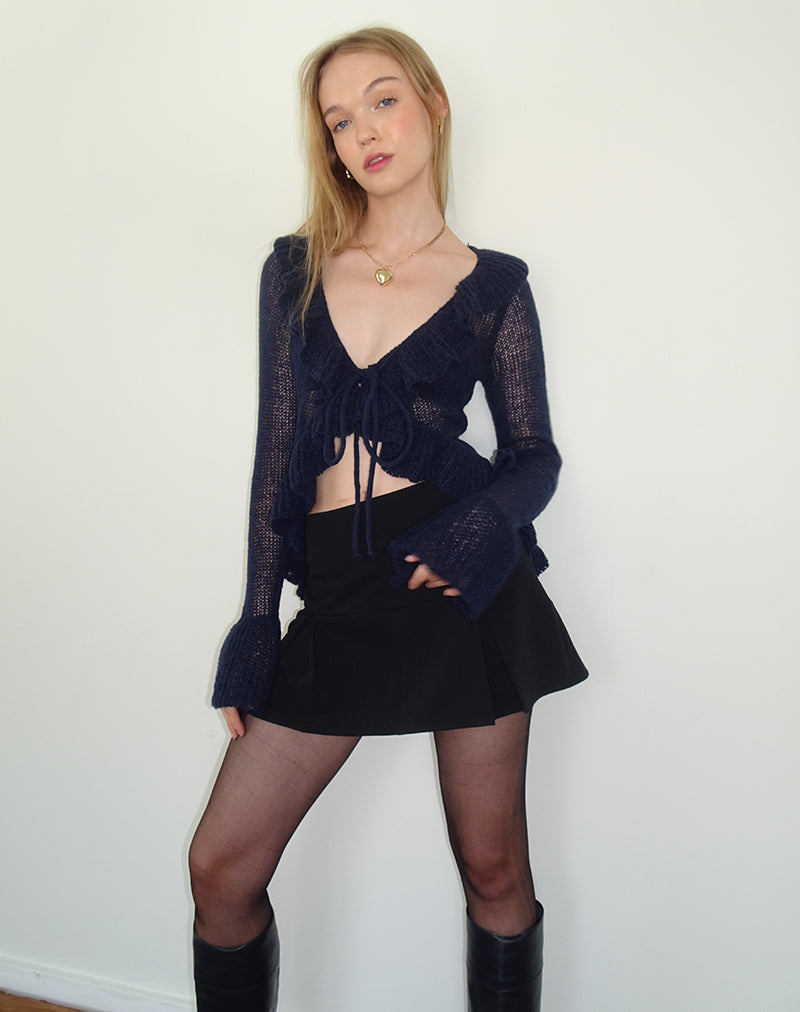 Imagen de Kendra Ruffle Cardi en Azul Marino
