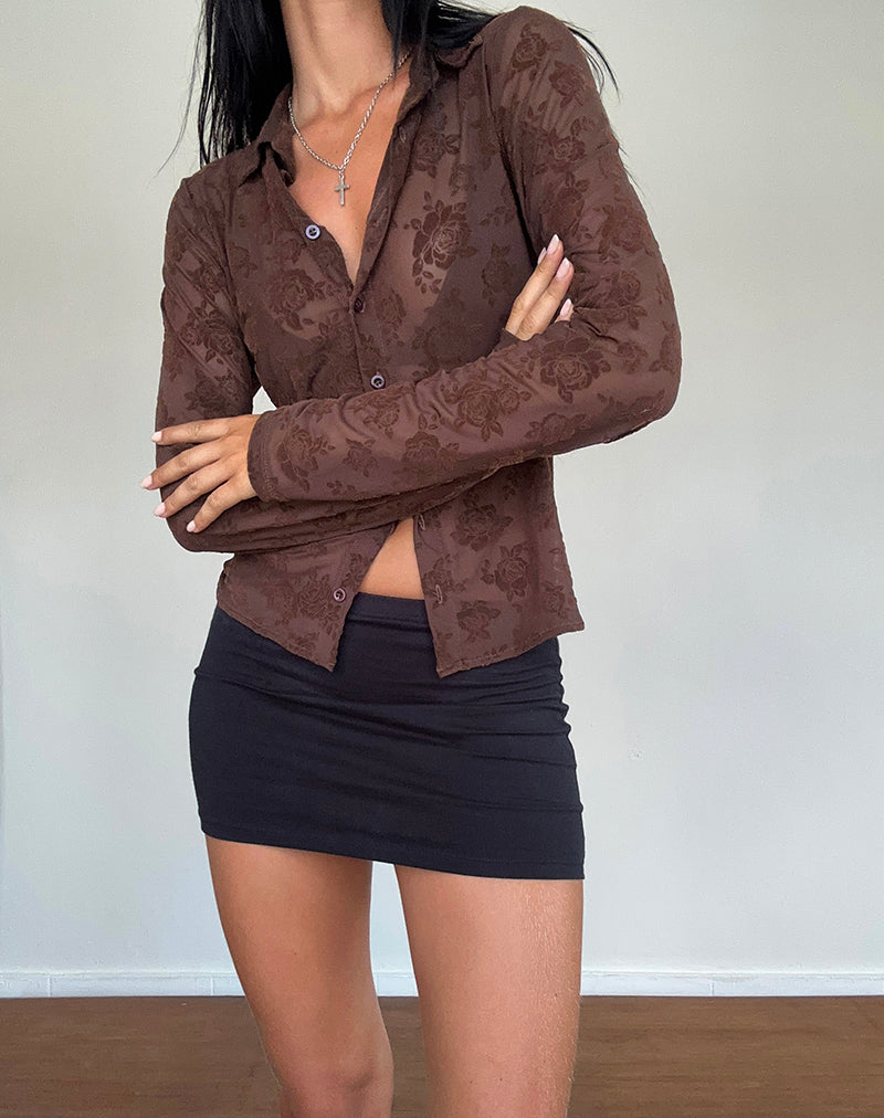 Camisa Kenila Romantic Rose en Flock Marrón