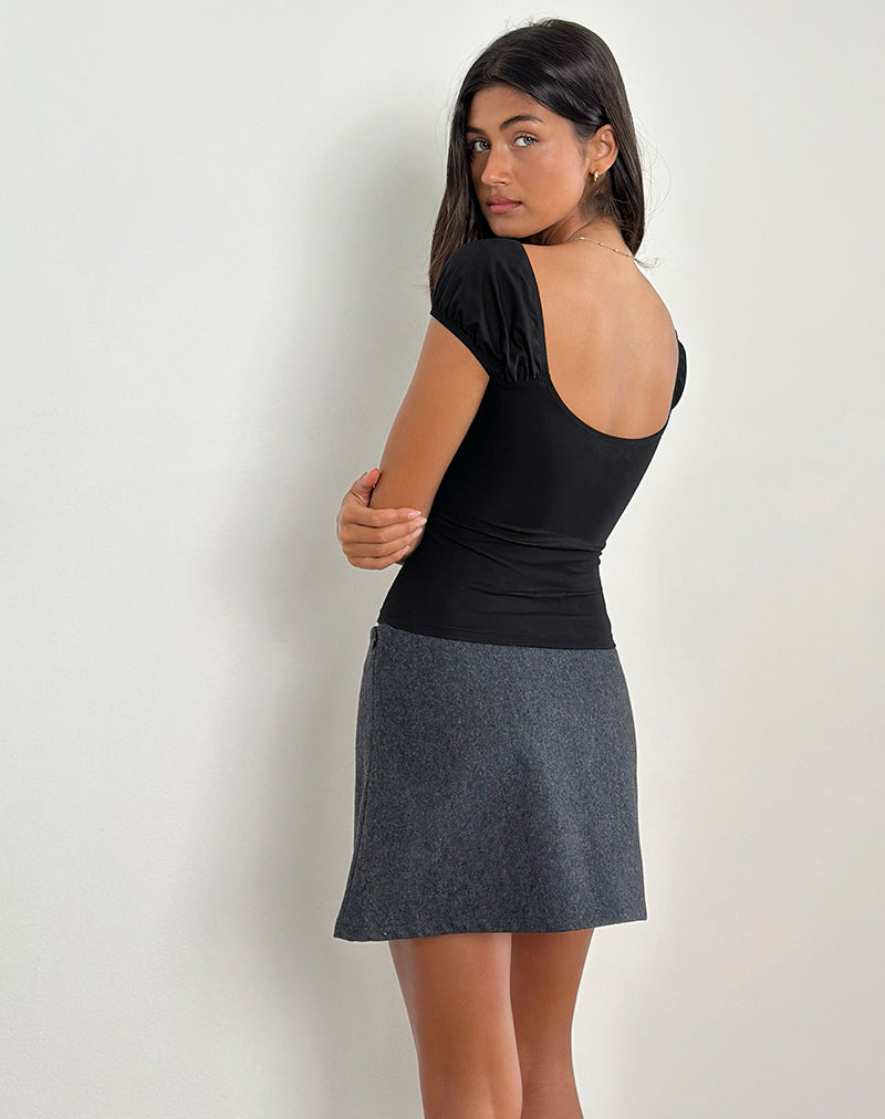 Imagen de Kerri Keyhole Top en Jersey Negro