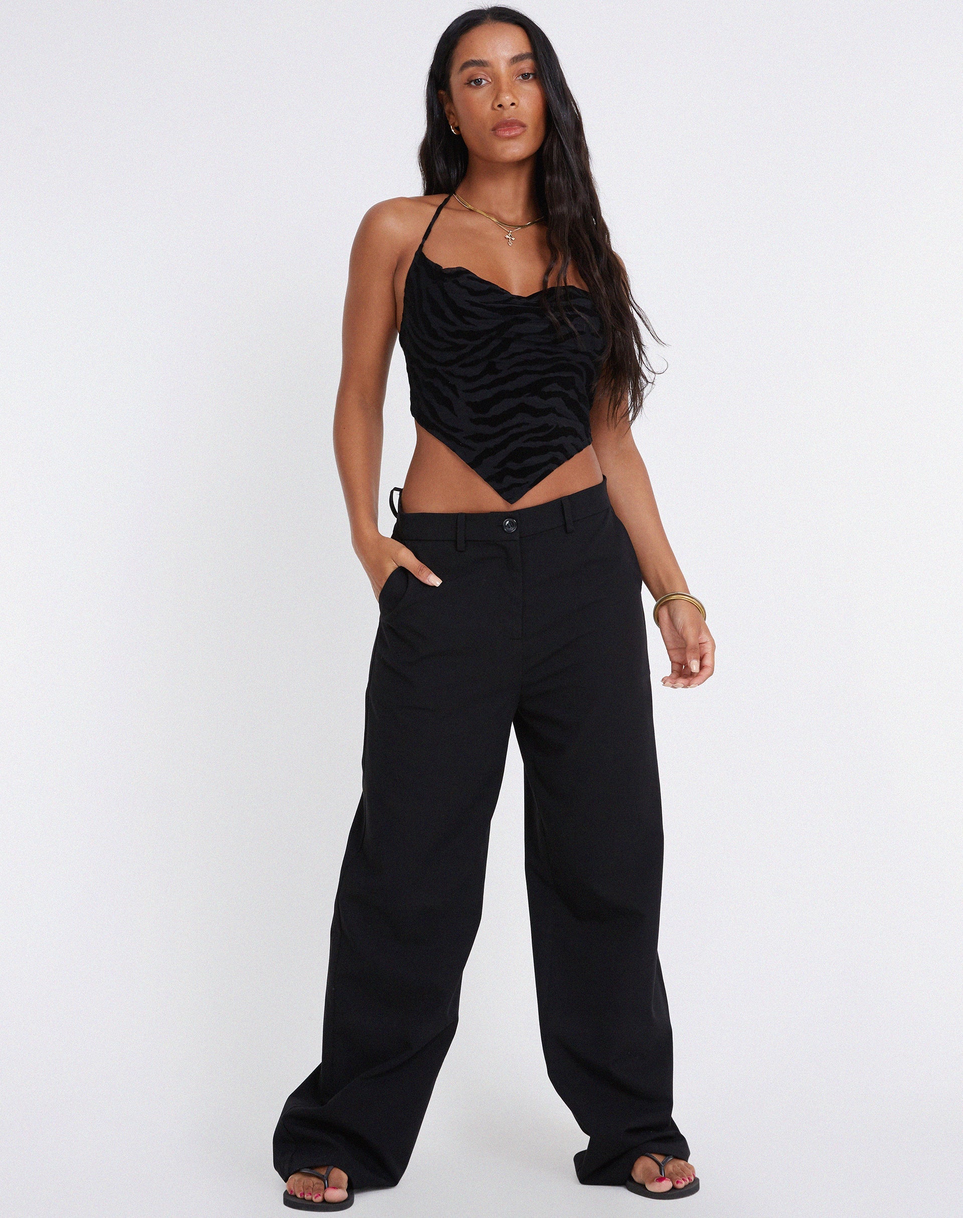 imagen de Ketia Crop Top en Zebra Flock Negro